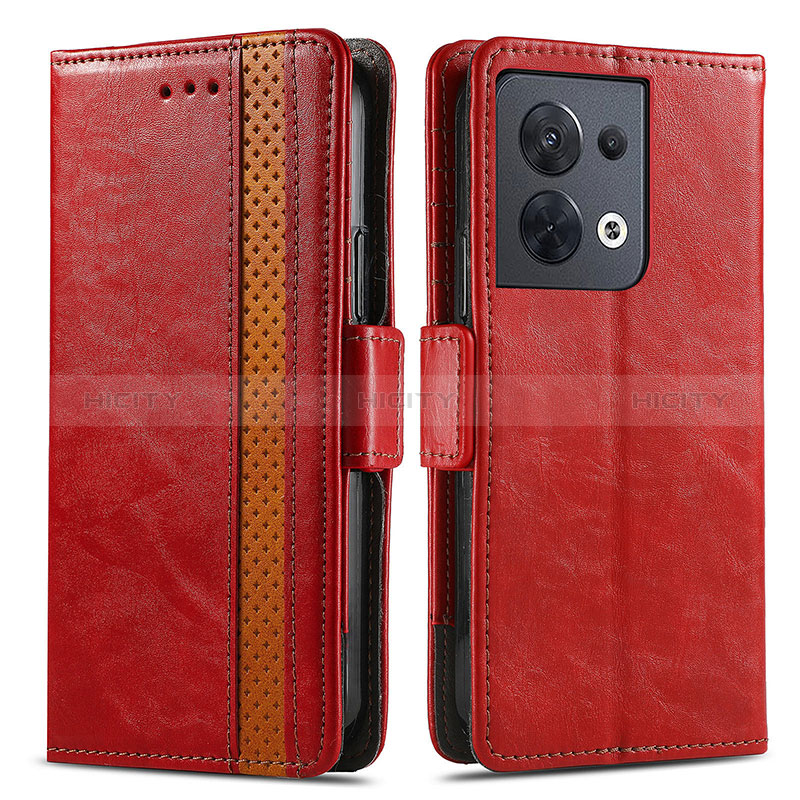 Coque Portefeuille Livre Cuir Etui Clapet S02D pour Xiaomi Redmi Note 13 5G Rouge Plus