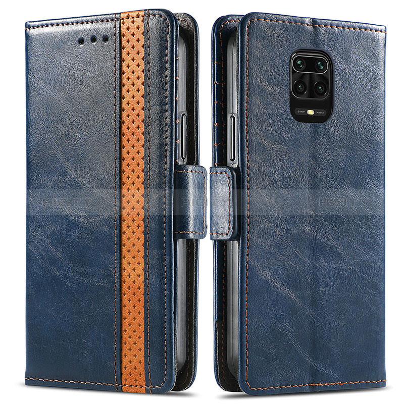 Coque Portefeuille Livre Cuir Etui Clapet S02D pour Xiaomi Redmi Note 9 Pro Max Bleu Plus