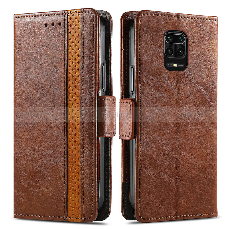 Coque Portefeuille Livre Cuir Etui Clapet S02D pour Xiaomi Redmi Note 9 Pro Max Marron Plus