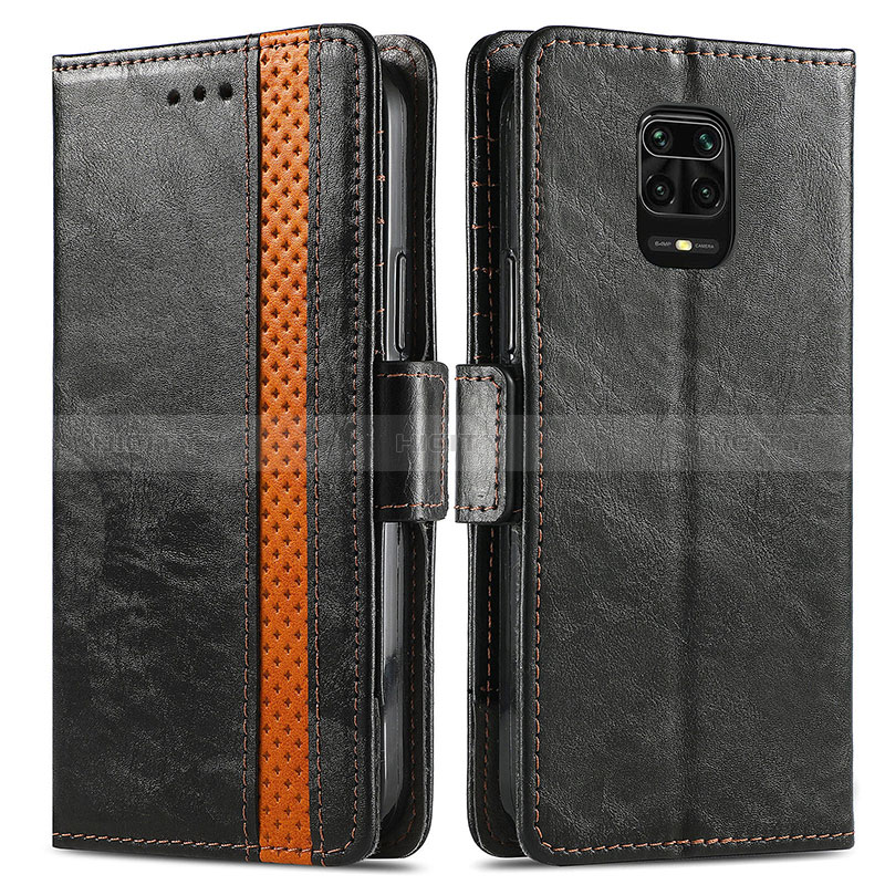 Coque Portefeuille Livre Cuir Etui Clapet S02D pour Xiaomi Redmi Note 9S Noir Plus