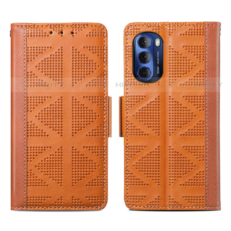 Coque Portefeuille Livre Cuir Etui Clapet S03D pour Motorola Moto G Stylus (2022) 4G Marron Plus