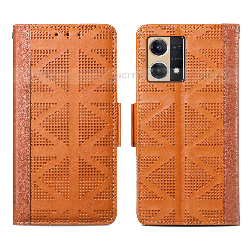 Coque Portefeuille Livre Cuir Etui Clapet S03D pour Oppo Reno7 4G Marron Plus