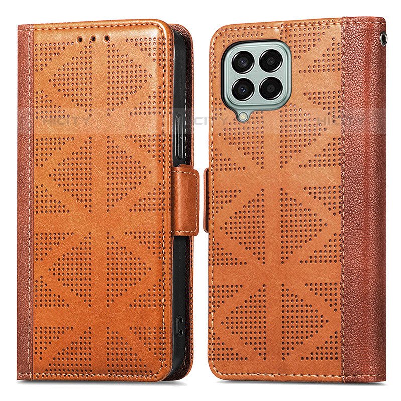 Coque Portefeuille Livre Cuir Etui Clapet S03D pour Samsung Galaxy M33 5G Marron Plus