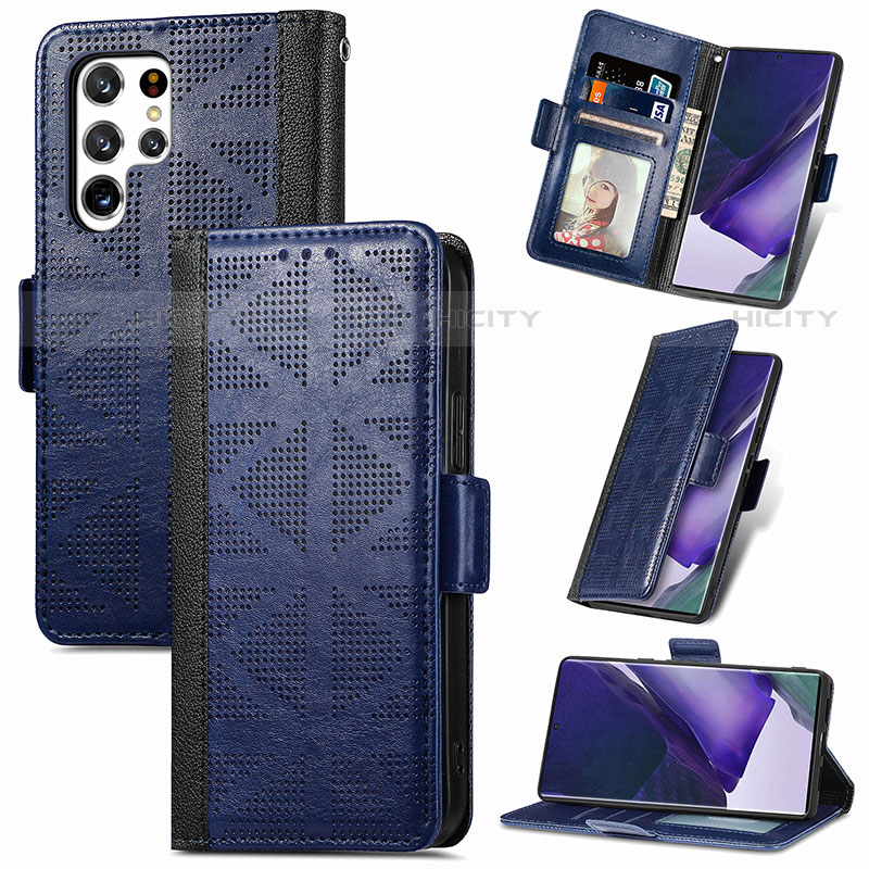 Coque Portefeuille Livre Cuir Etui Clapet S03D pour Samsung Galaxy S21 Ultra 5G Plus