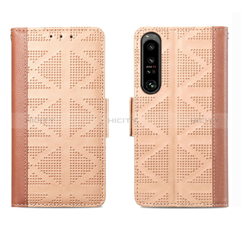 Coque Portefeuille Livre Cuir Etui Clapet S03D pour Sony Xperia 1 IV SO-51C Brun Clair Plus