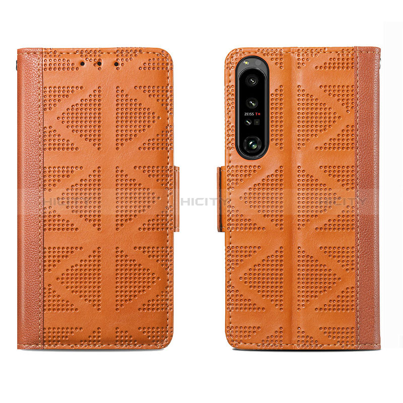 Coque Portefeuille Livre Cuir Etui Clapet S03D pour Sony Xperia 1 IV SO-51C Marron Plus