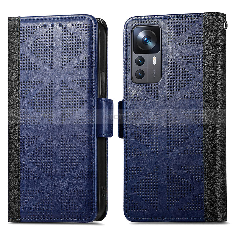 Coque Portefeuille Livre Cuir Etui Clapet S03D pour Xiaomi Mi 12T 5G Bleu Plus