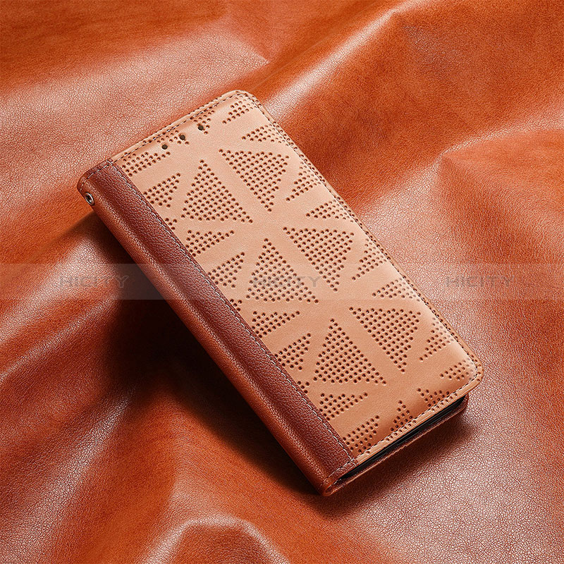 Coque Portefeuille Livre Cuir Etui Clapet S03D pour Xiaomi Redmi 10 India Brun Clair Plus