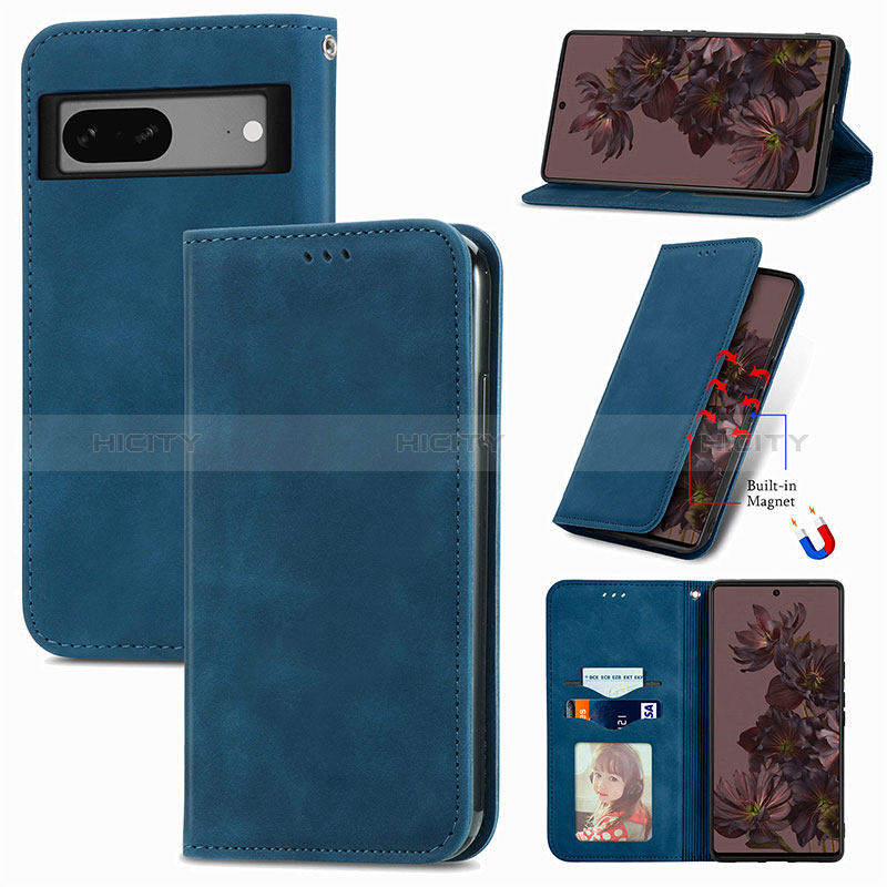 Coque Portefeuille Livre Cuir Etui Clapet S04D pour Google Pixel 7 5G Plus