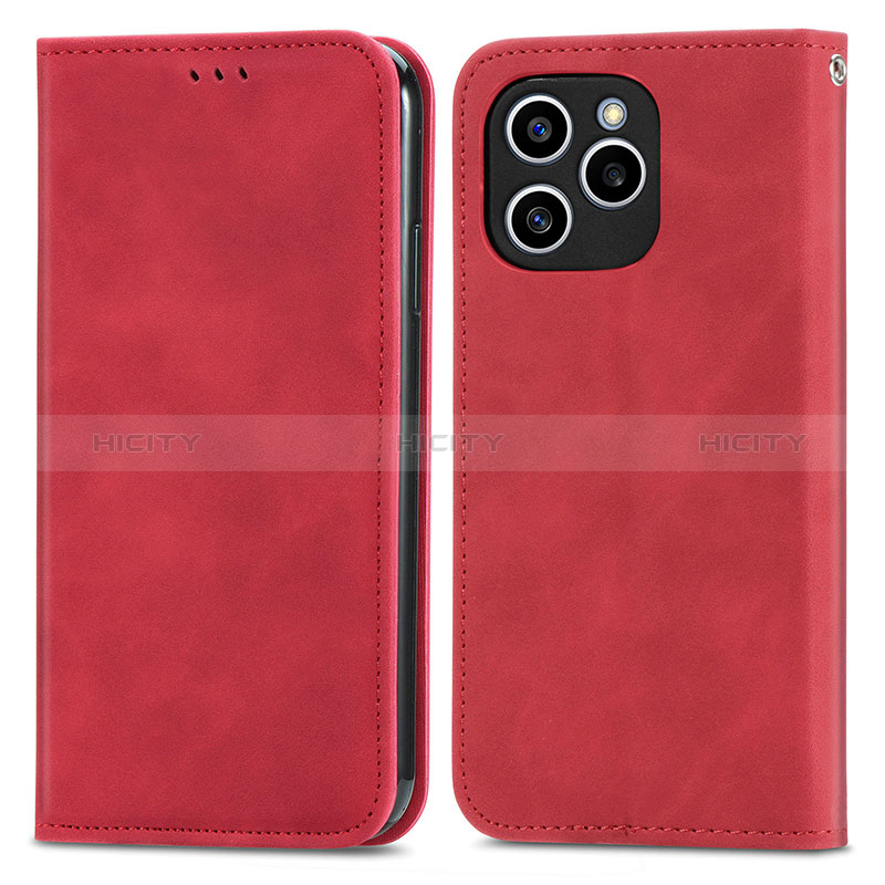 Coque Portefeuille Livre Cuir Etui Clapet S04D pour Huawei Honor 60 SE 5G Rouge Plus