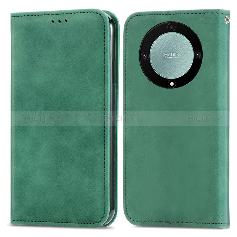 Coque Portefeuille Livre Cuir Etui Clapet S04D pour Huawei Honor Magic5 Lite 5G Vert Plus