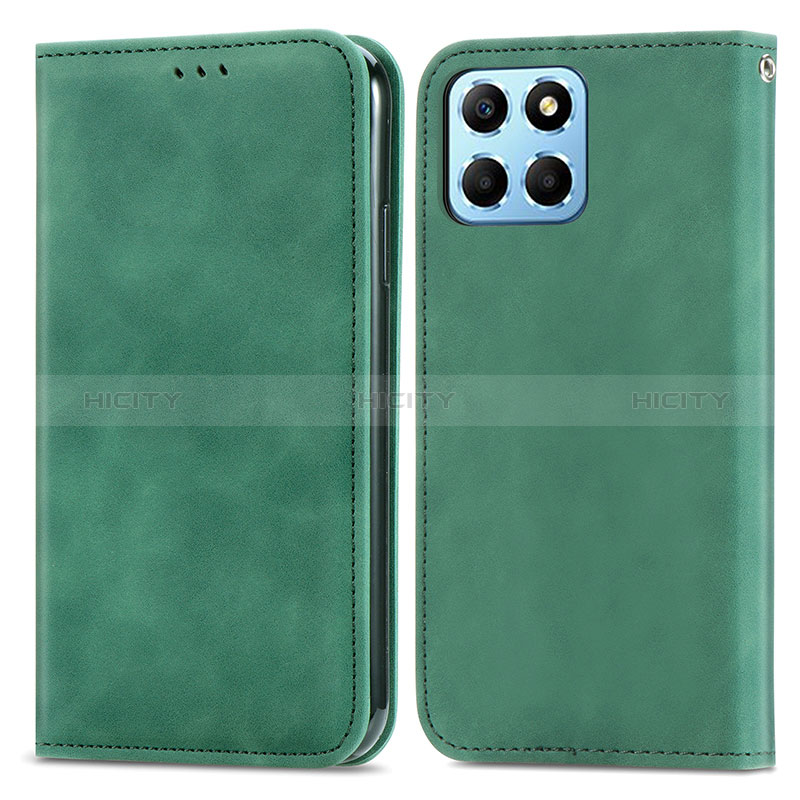 Coque Portefeuille Livre Cuir Etui Clapet S04D pour Huawei Honor X6 5G Vert Plus