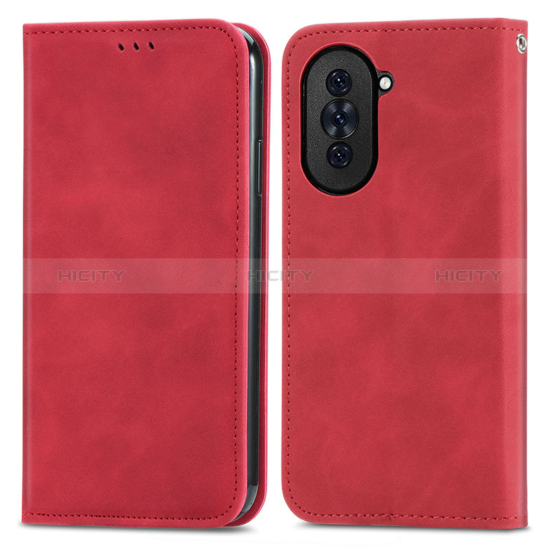 Coque Portefeuille Livre Cuir Etui Clapet S04D pour Huawei Nova 10 Rouge Plus