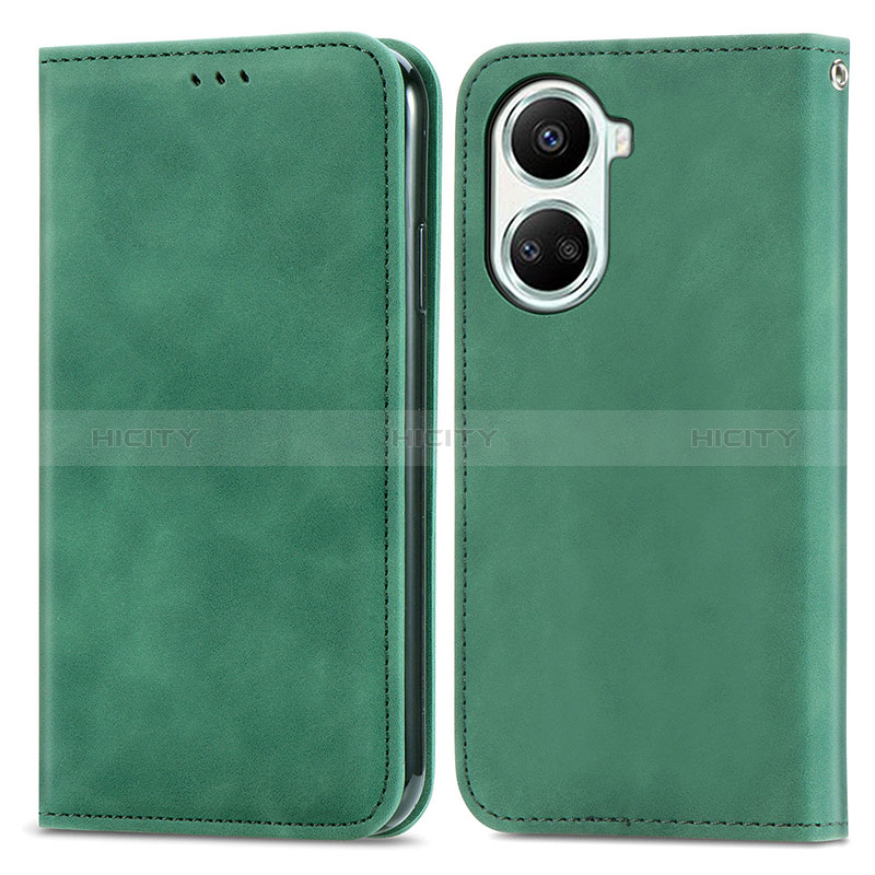 Coque Portefeuille Livre Cuir Etui Clapet S04D pour Huawei Nova 10 SE Vert Plus