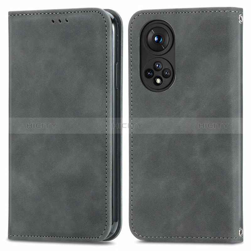 Coque Portefeuille Livre Cuir Etui Clapet S04D pour Huawei Nova 9 Gris Plus