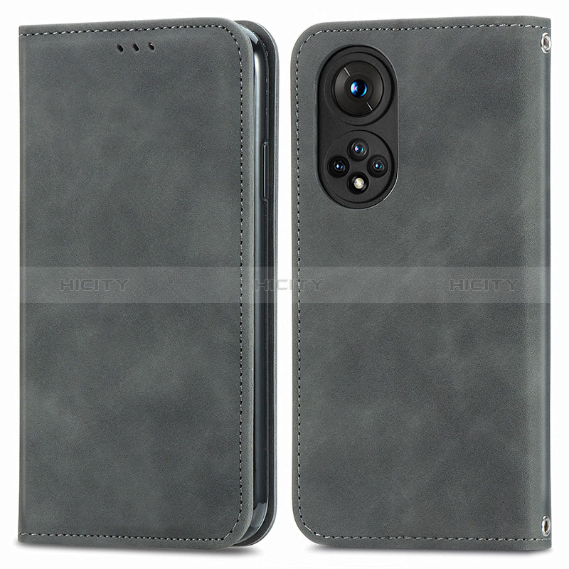 Coque Portefeuille Livre Cuir Etui Clapet S04D pour Huawei Nova 9 Pro Gris Plus