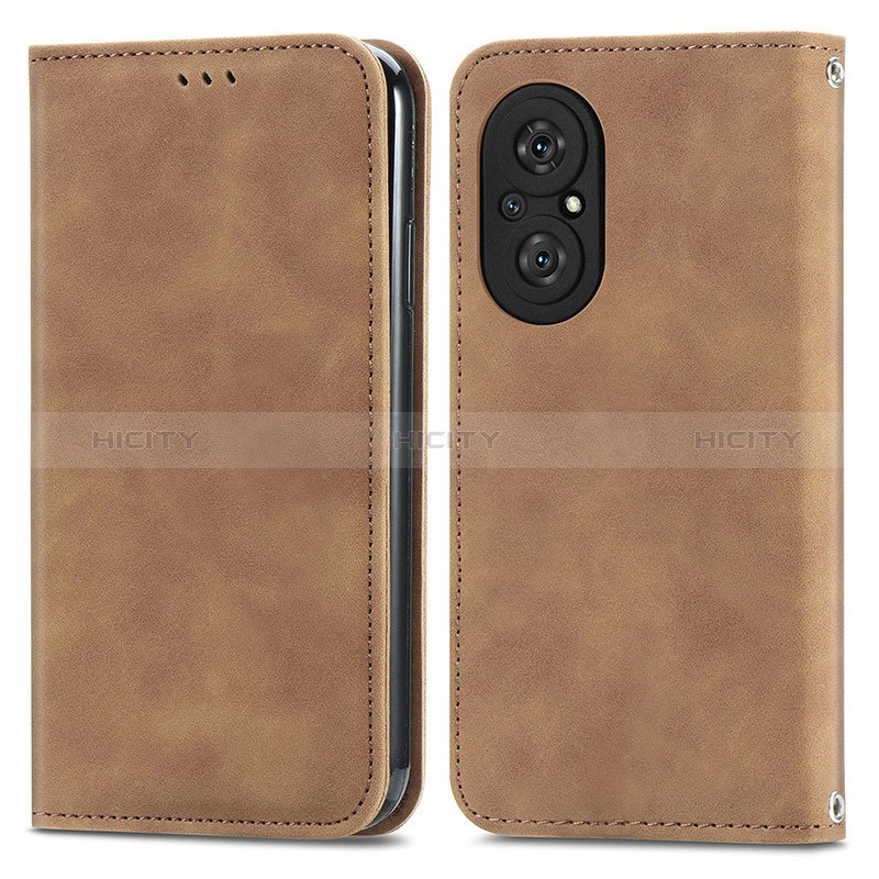 Coque Portefeuille Livre Cuir Etui Clapet S04D pour Huawei Nova 9 SE Marron Plus