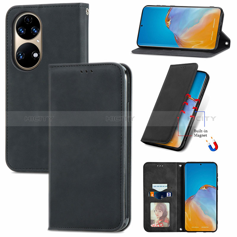 Coque Portefeuille Livre Cuir Etui Clapet S04D pour Huawei P50 Plus