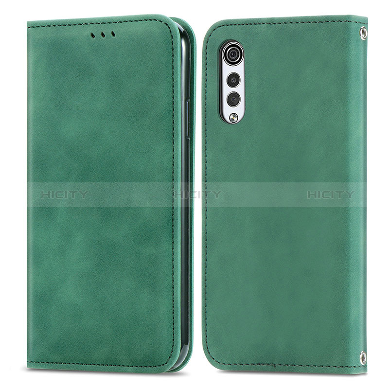 Coque Portefeuille Livre Cuir Etui Clapet S04D pour LG Velvet 2 Pro Vert Plus