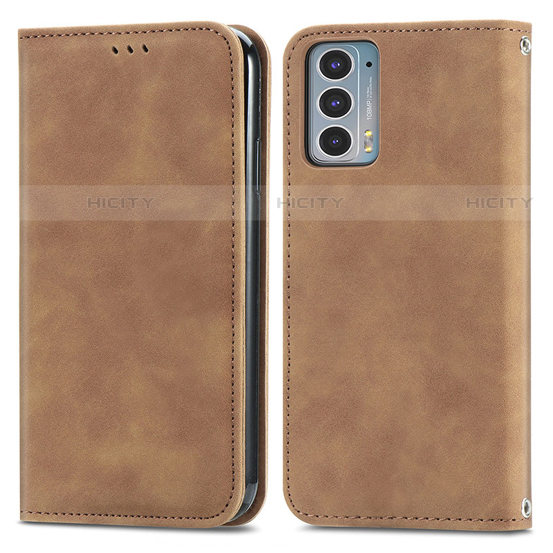 Coque Portefeuille Livre Cuir Etui Clapet S04D pour Motorola Moto Edge 20 5G Marron Plus