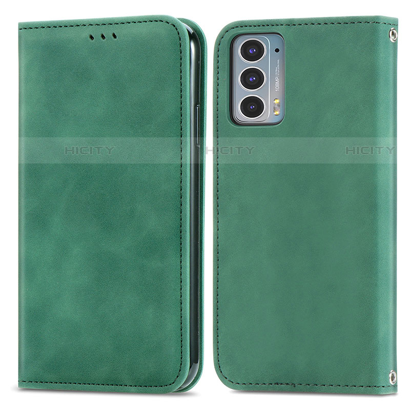 Coque Portefeuille Livre Cuir Etui Clapet S04D pour Motorola Moto Edge 20 5G Vert Plus