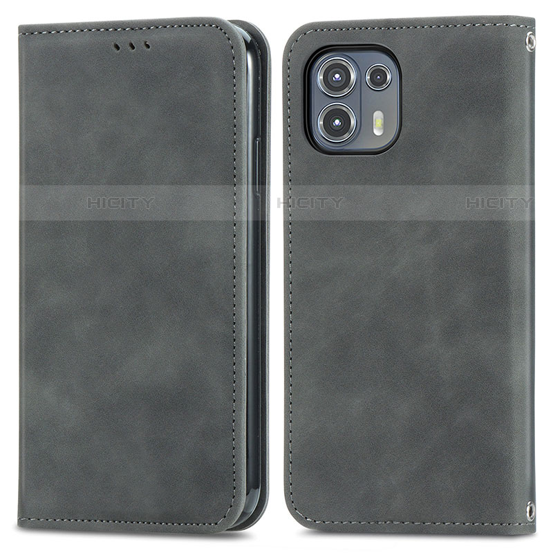 Coque Portefeuille Livre Cuir Etui Clapet S04D pour Motorola Moto Edge 20 Lite 5G Gris Plus