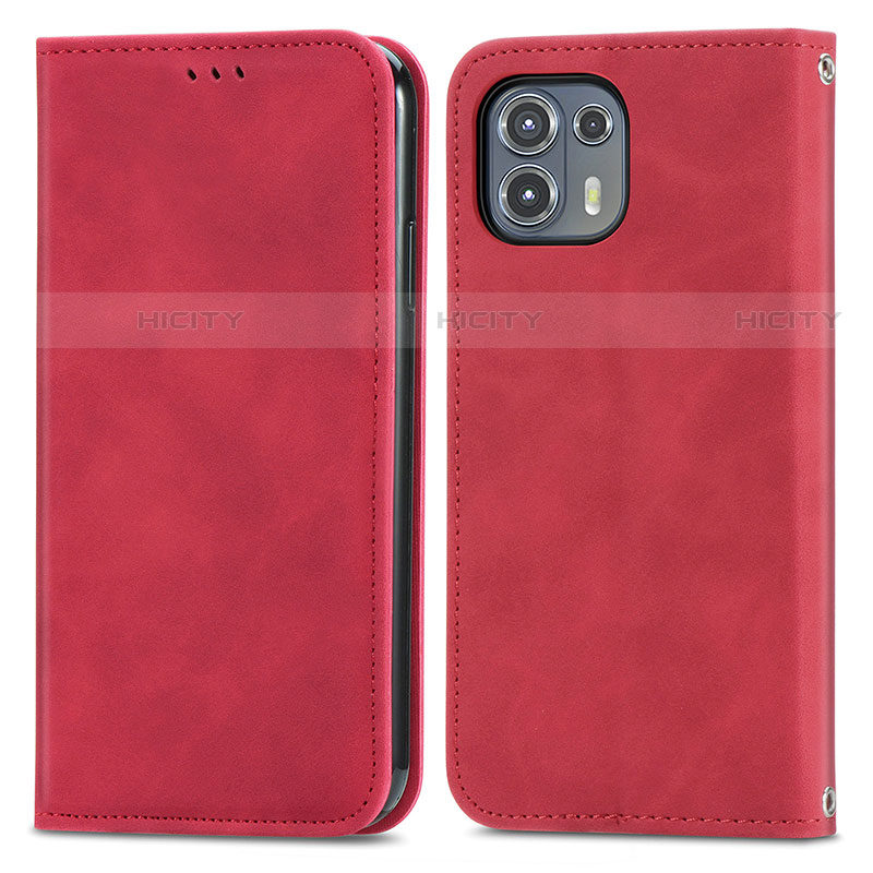 Coque Portefeuille Livre Cuir Etui Clapet S04D pour Motorola Moto Edge 20 Lite 5G Rouge Plus