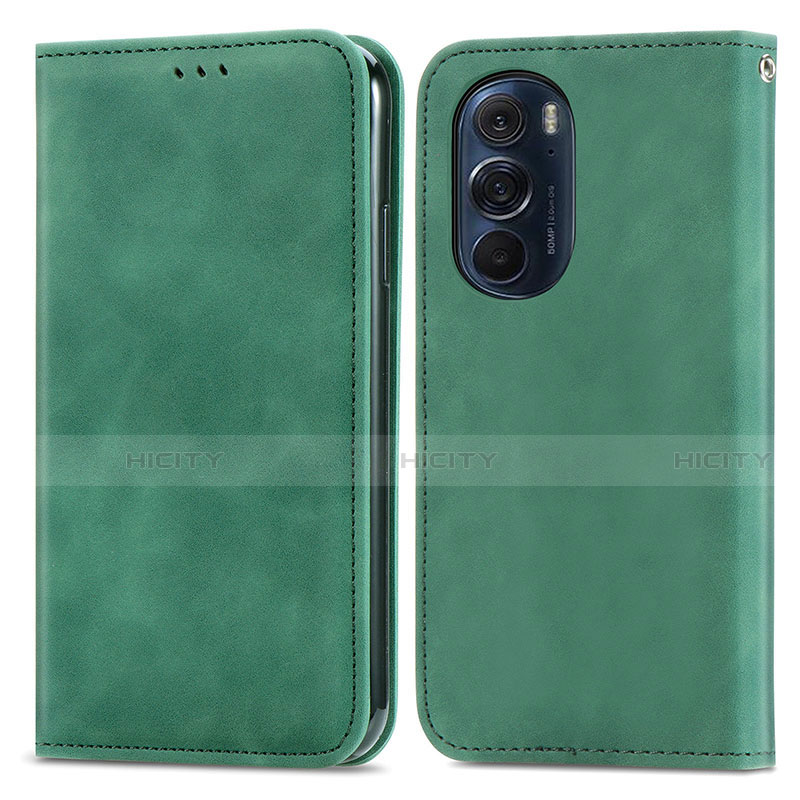 Coque Portefeuille Livre Cuir Etui Clapet S04D pour Motorola Moto Edge 30 Pro 5G Vert Plus