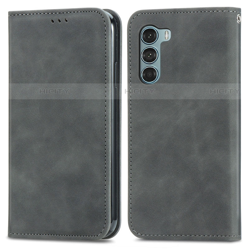 Coque Portefeuille Livre Cuir Etui Clapet S04D pour Motorola Moto Edge S30 5G Gris Plus