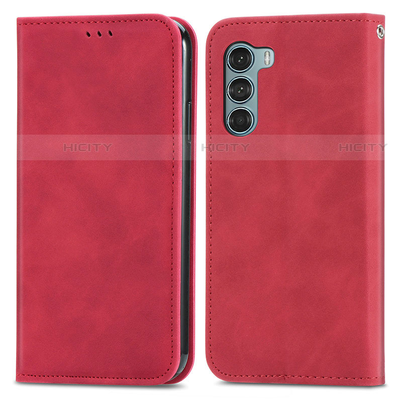 Coque Portefeuille Livre Cuir Etui Clapet S04D pour Motorola Moto Edge S30 5G Rouge Plus