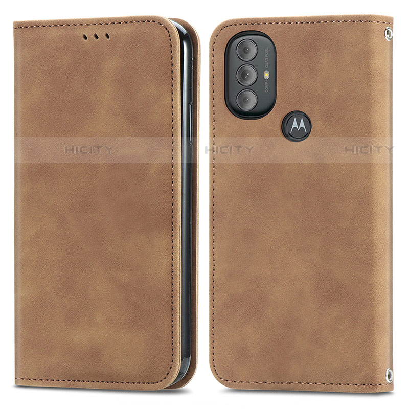 Coque Portefeuille Livre Cuir Etui Clapet S04D pour Motorola Moto G Play (2023) Marron Plus