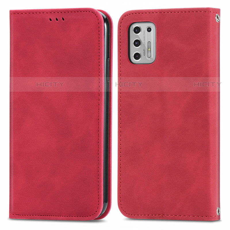 Coque Portefeuille Livre Cuir Etui Clapet S04D pour Motorola Moto G Stylus (2021) Rouge Plus