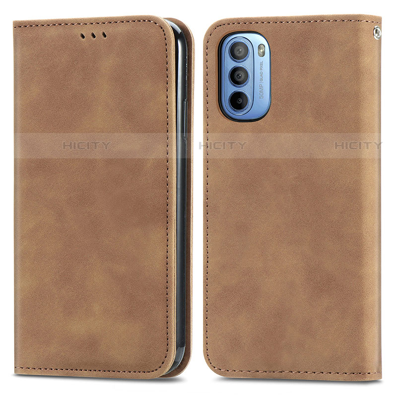 Coque Portefeuille Livre Cuir Etui Clapet S04D pour Motorola Moto G41 Marron Plus