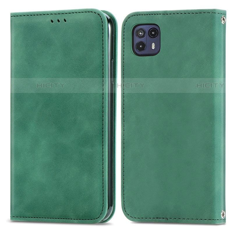 Coque Portefeuille Livre Cuir Etui Clapet S04D pour Motorola Moto G50 5G Vert Plus