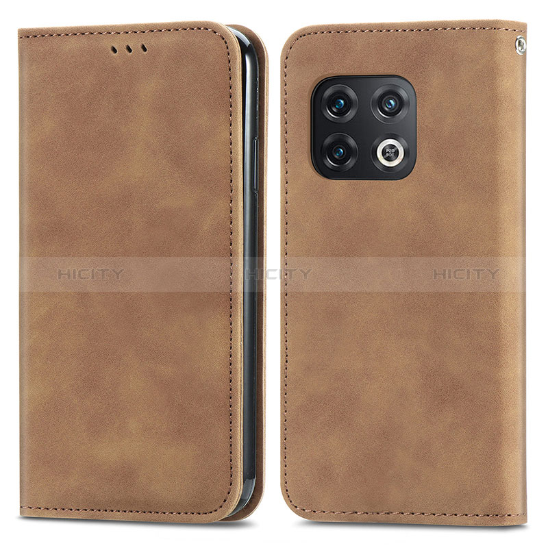 Coque Portefeuille Livre Cuir Etui Clapet S04D pour OnePlus 10 Pro 5G Marron Plus