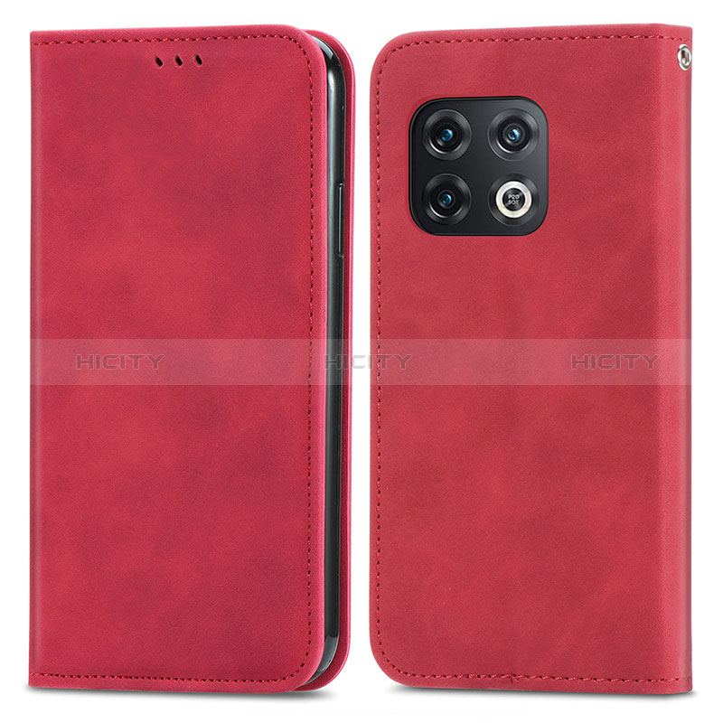 Coque Portefeuille Livre Cuir Etui Clapet S04D pour OnePlus 10 Pro 5G Rouge Plus