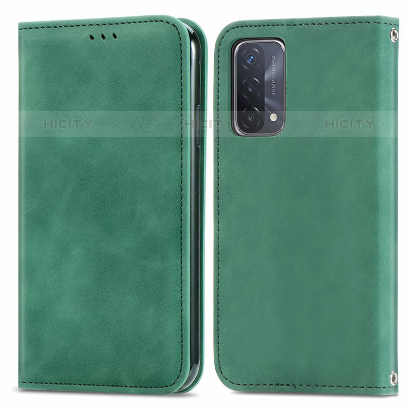 Coque Portefeuille Livre Cuir Etui Clapet S04D pour OnePlus Nord N200 5G Vert Plus