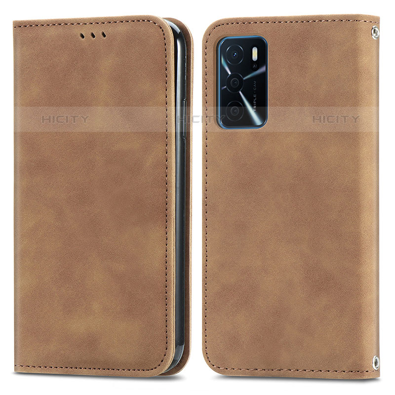 Coque Portefeuille Livre Cuir Etui Clapet S04D pour Oppo A16s Marron Plus