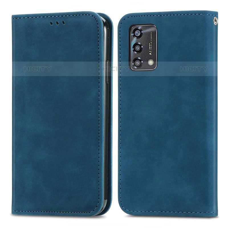 Coque Portefeuille Livre Cuir Etui Clapet S04D pour Oppo A74 4G Bleu Plus