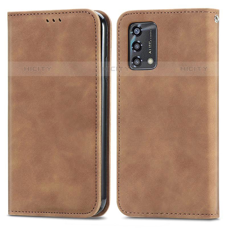 Coque Portefeuille Livre Cuir Etui Clapet S04D pour Oppo A74 4G Marron Plus