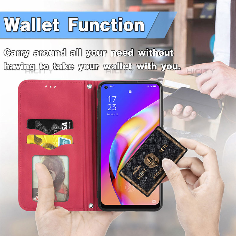 Coque Portefeuille Livre Cuir Etui Clapet S04D pour Oppo F19 Pro+ Plus 5G Plus