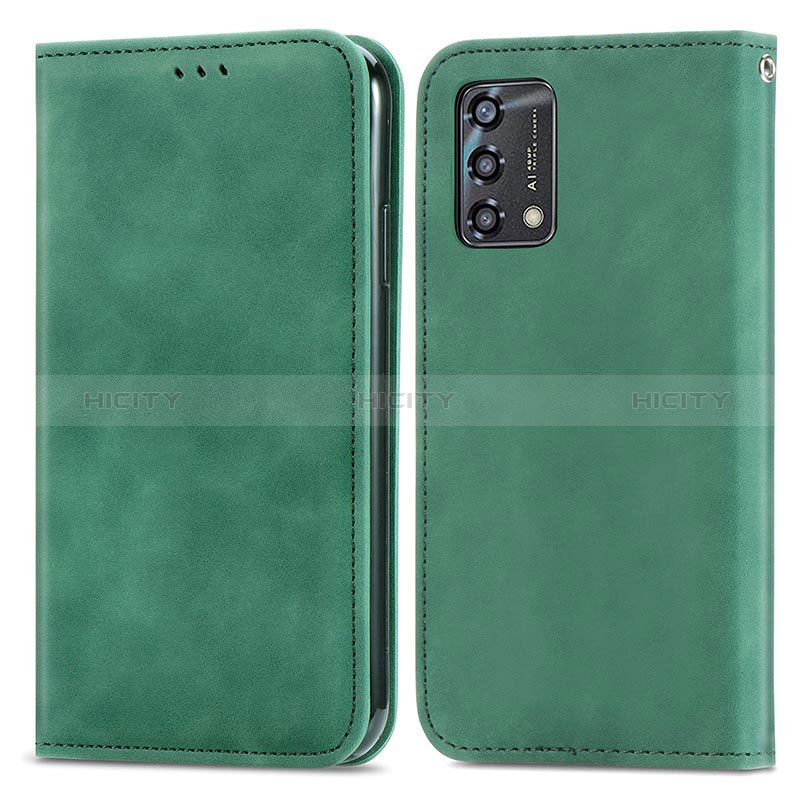 Coque Portefeuille Livre Cuir Etui Clapet S04D pour Oppo F19s Vert Plus