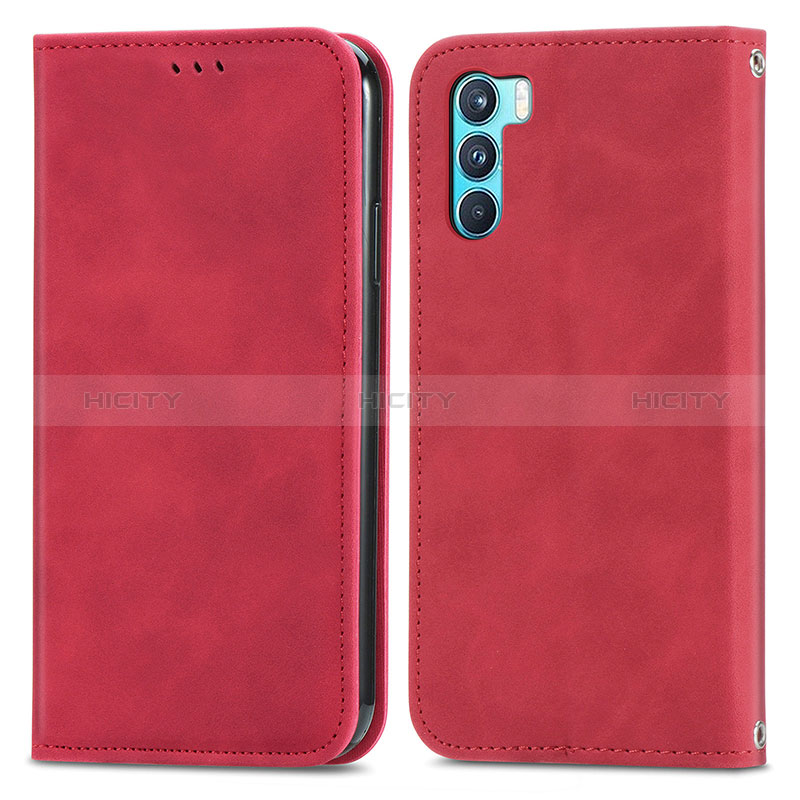 Coque Portefeuille Livre Cuir Etui Clapet S04D pour Oppo K9 Pro 5G Rouge Plus