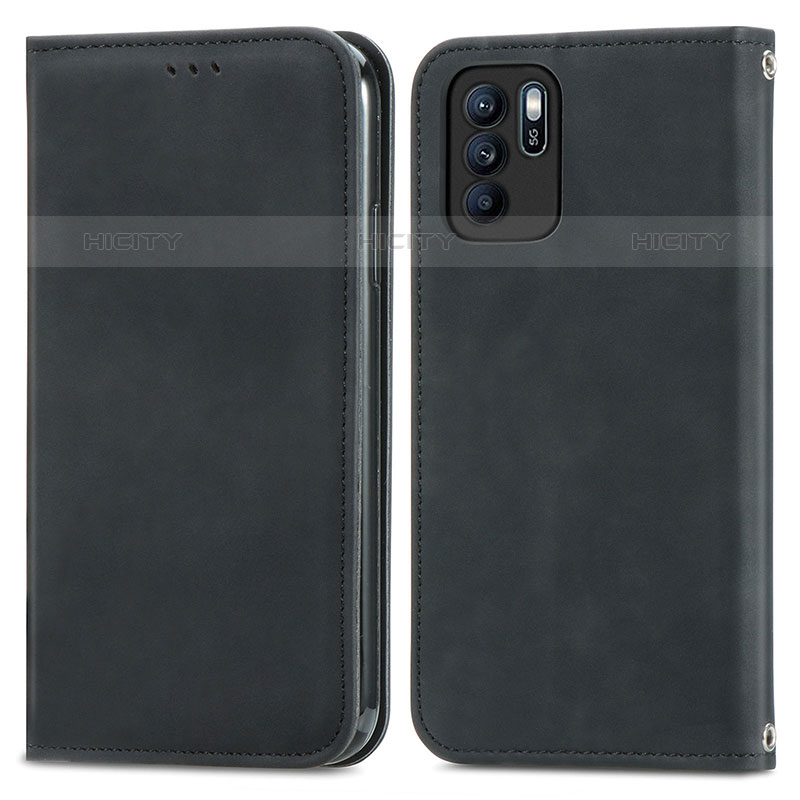 Coque Portefeuille Livre Cuir Etui Clapet S04D pour Oppo Reno6 Z 5G Noir Plus