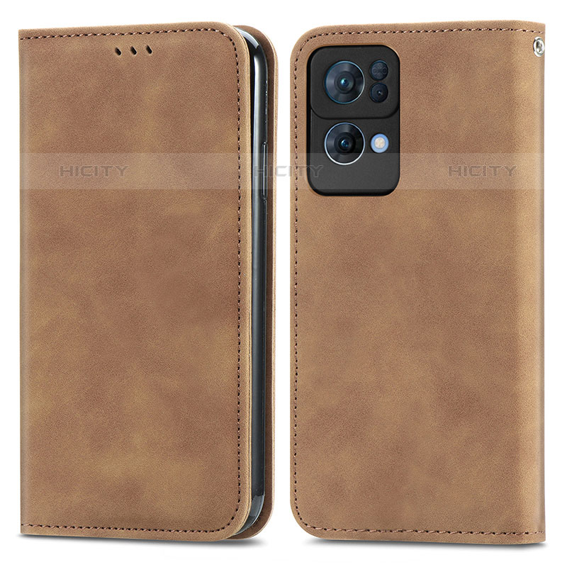 Coque Portefeuille Livre Cuir Etui Clapet S04D pour Oppo Reno7 Pro 5G Marron Plus