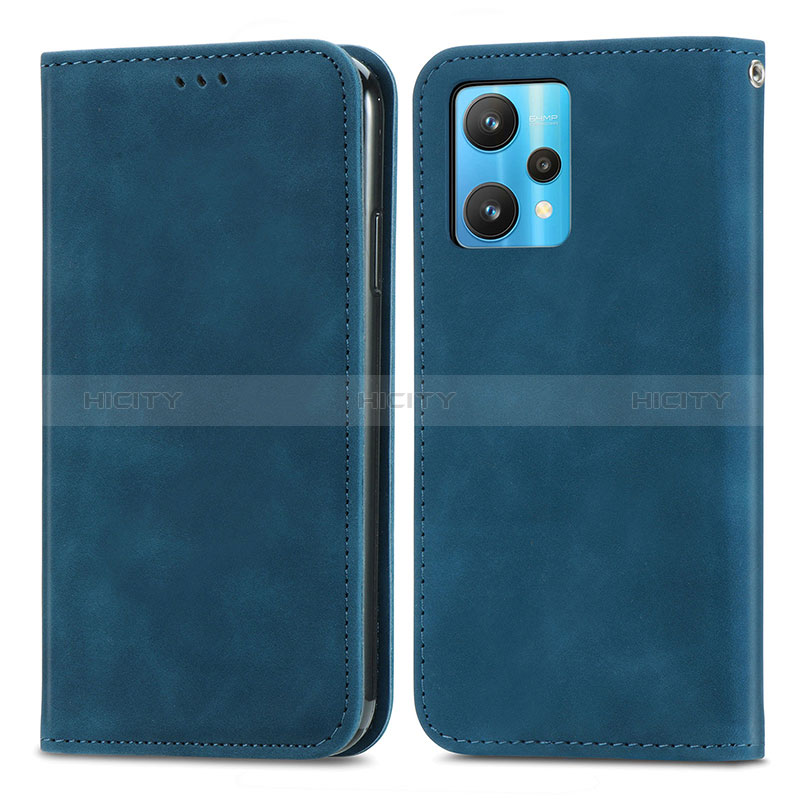 Coque Portefeuille Livre Cuir Etui Clapet S04D pour Realme 9 Pro+ Plus 5G Bleu Plus