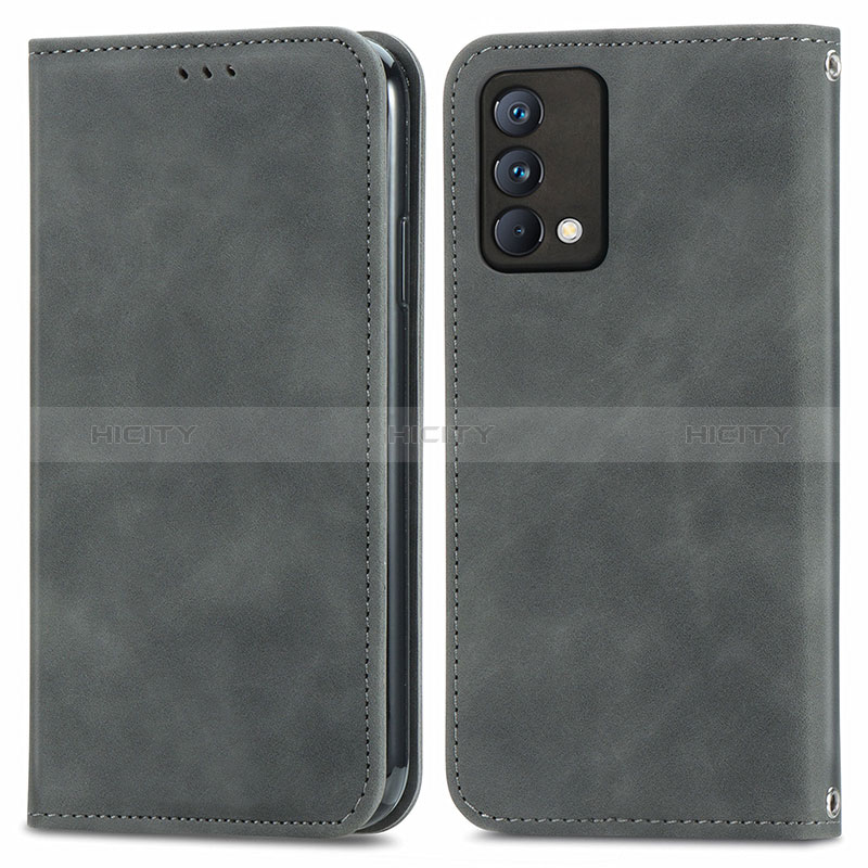 Coque Portefeuille Livre Cuir Etui Clapet S04D pour Realme GT Master 5G Gris Plus