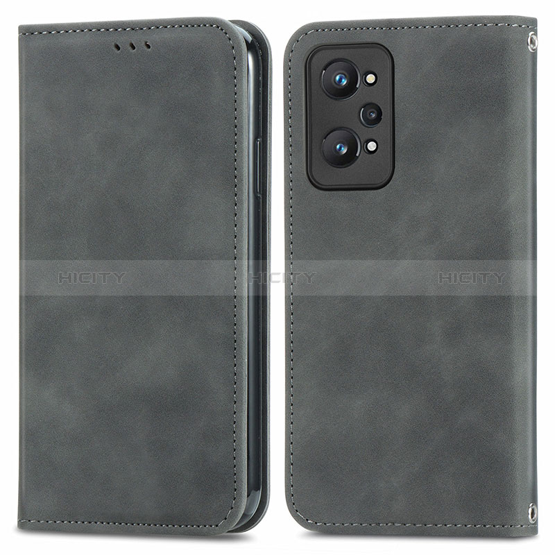 Coque Portefeuille Livre Cuir Etui Clapet S04D pour Realme GT Neo2 5G Gris Plus