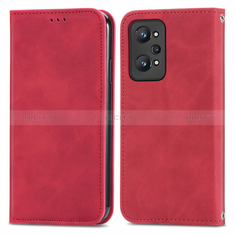 Coque Portefeuille Livre Cuir Etui Clapet S04D pour Realme GT Neo2 5G Rouge Plus