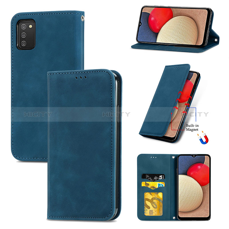 Coque Portefeuille Livre Cuir Etui Clapet S04D pour Samsung Galaxy A02s Plus